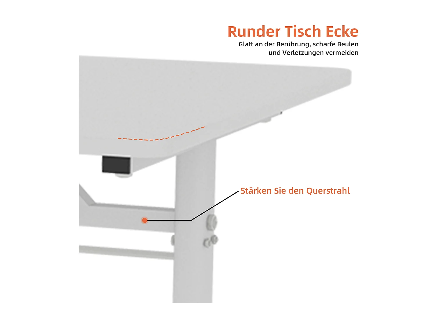 Bureau réglable en hauteur 60-90cm - Plateau blanc 100x60 cm