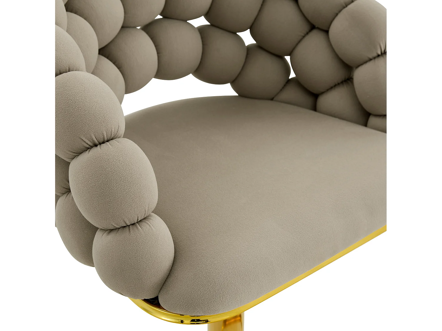 Lot de 2 tabourets de bar en velours gris - Dossier à chaînette et hauteur réglable