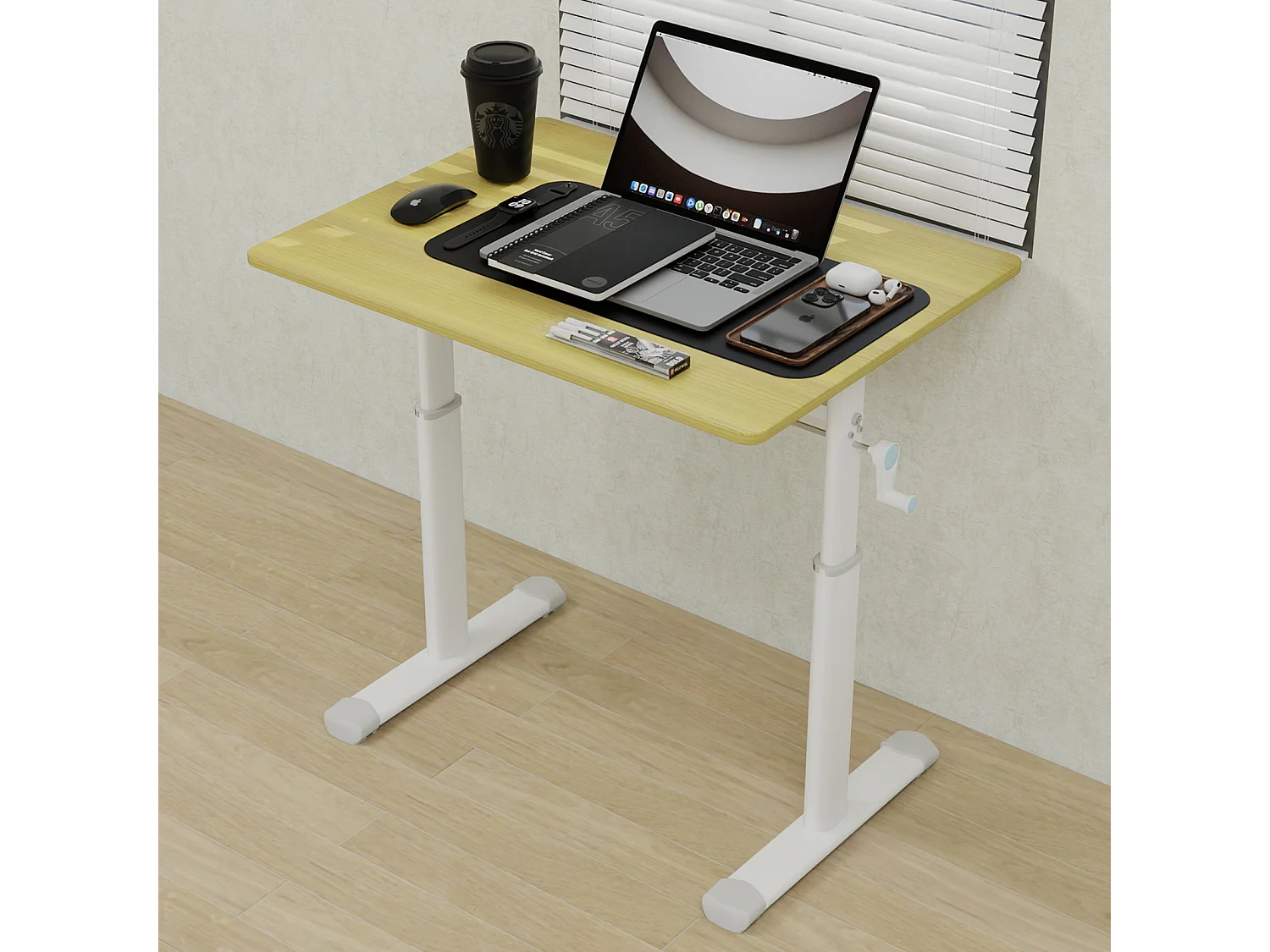 Bureau réglable en hauteur pour enfants et adultes - Couleur bois 80x60 cm