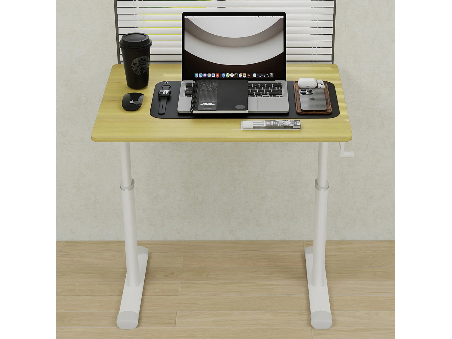 Bureau réglable en hauteur pour enfants et adultes - Couleur bois 80x60 cm