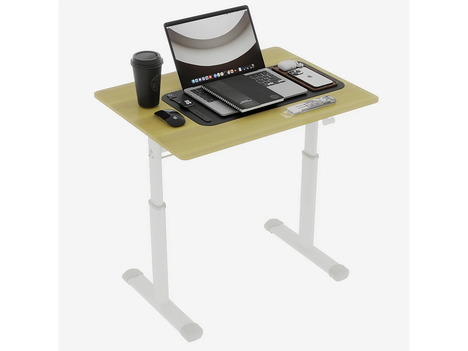 Bureau réglable en hauteur pour enfants et adultes - Couleur bois 80x60 cm