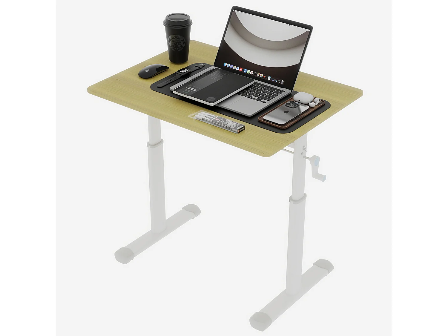 Bureau réglable en hauteur pour enfants et adultes - Couleur bois 80x60 cm