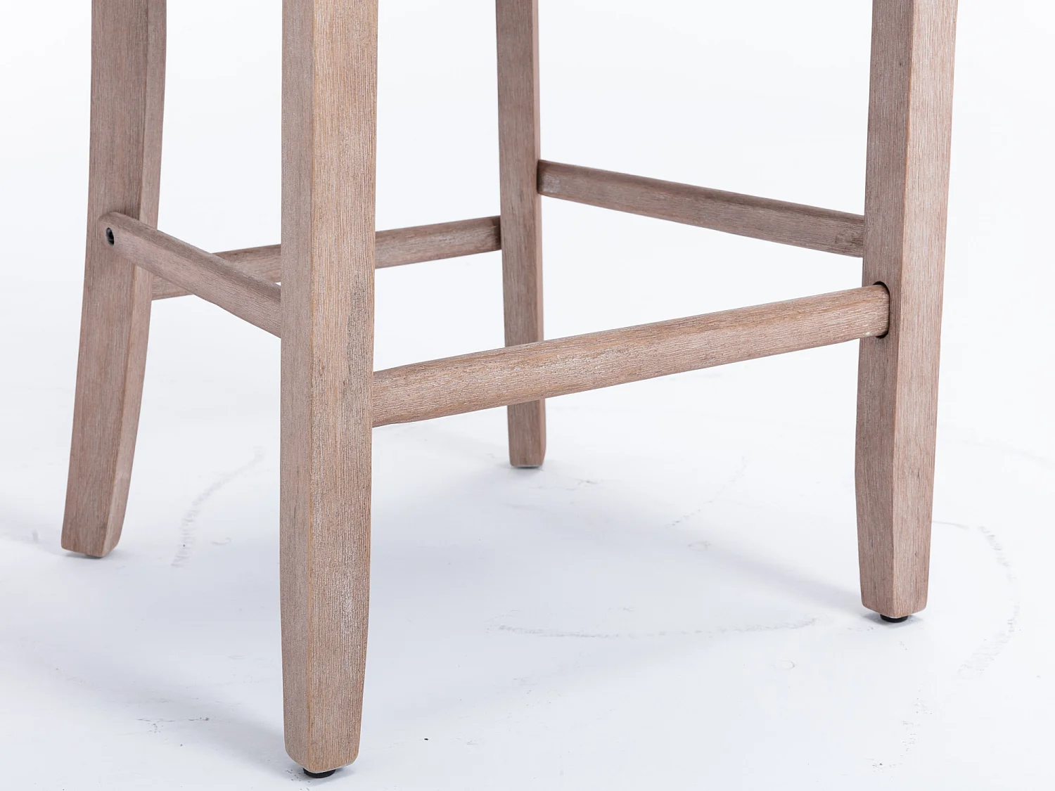 Lot de 2 tabourets de bar avec pieds en bois naturel - Velours bleu clair