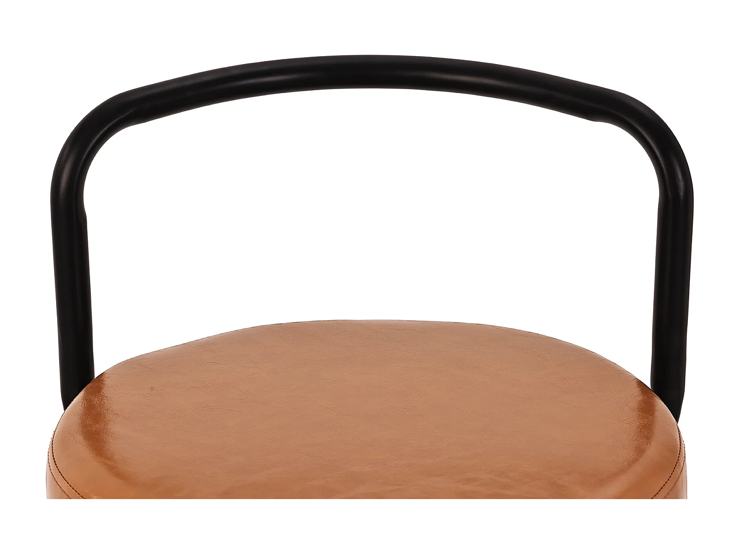 Set van 2 barkrukken met metalen poten - Bruin PU-leer