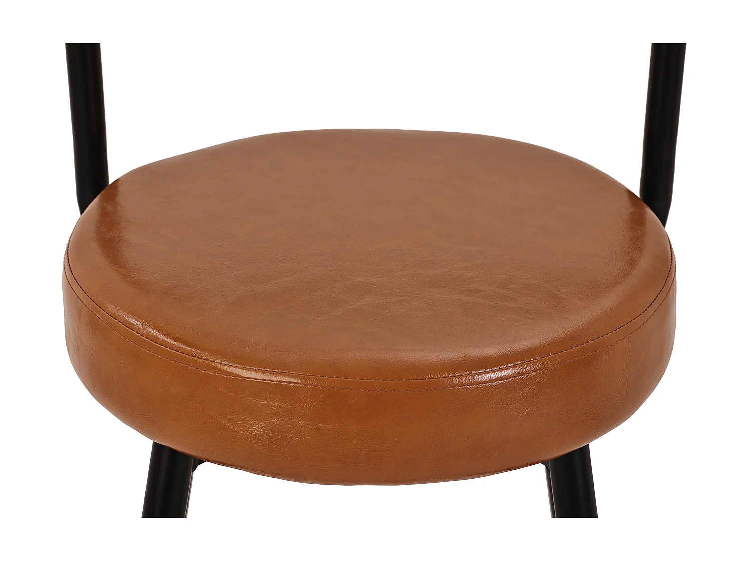 Set van 6 barkrukken met metalen poten - Bruin PU-leer