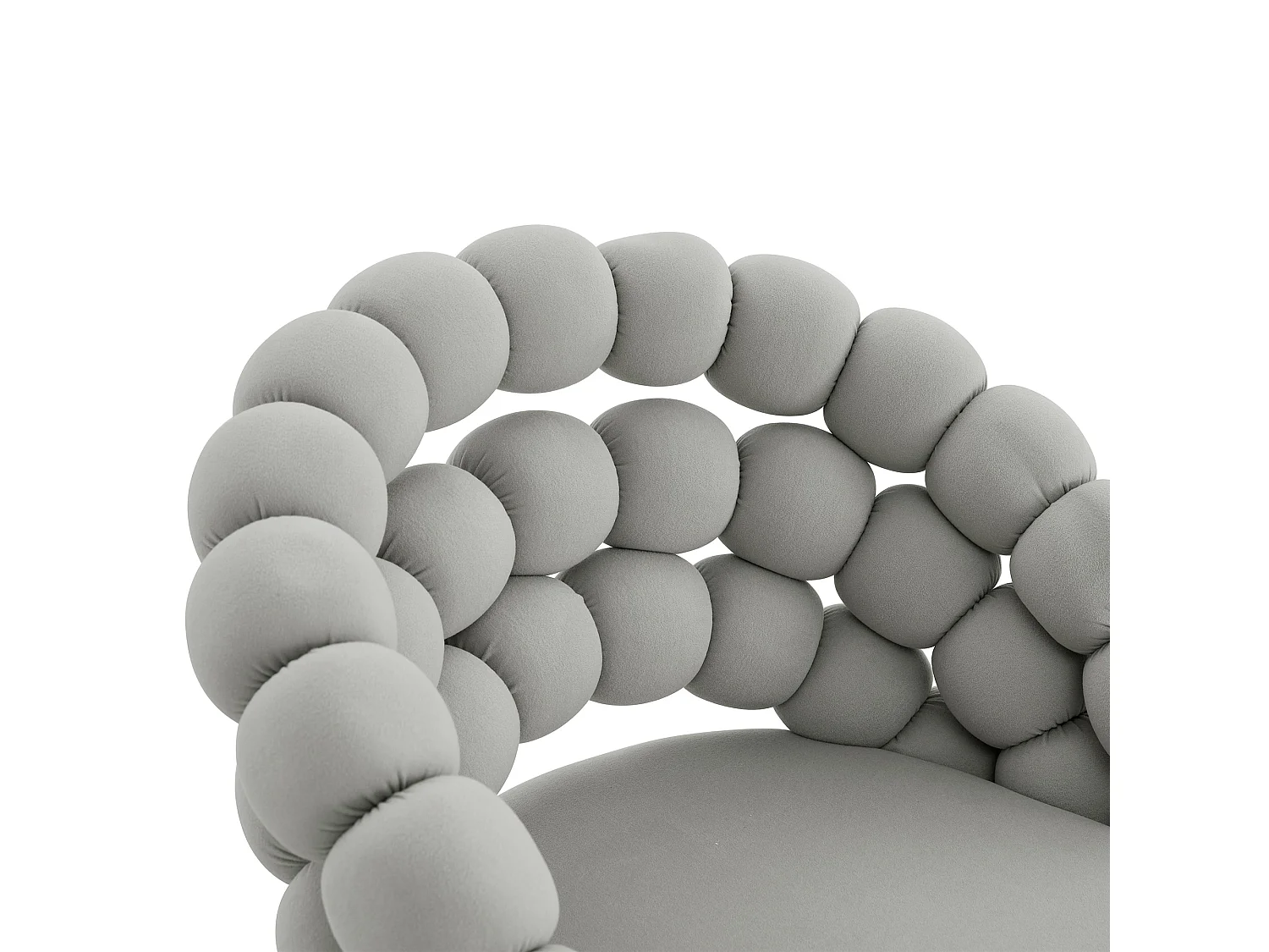 Lot de 2 tabourets de bar en velours gris clair - Dossier à chaînette et hauteur réglable