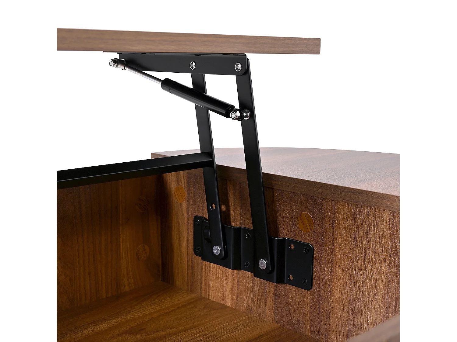 Tavolino da caffè con piano sollevabile e ante scorrevoli - Colore noce 100x50x40,5 cm