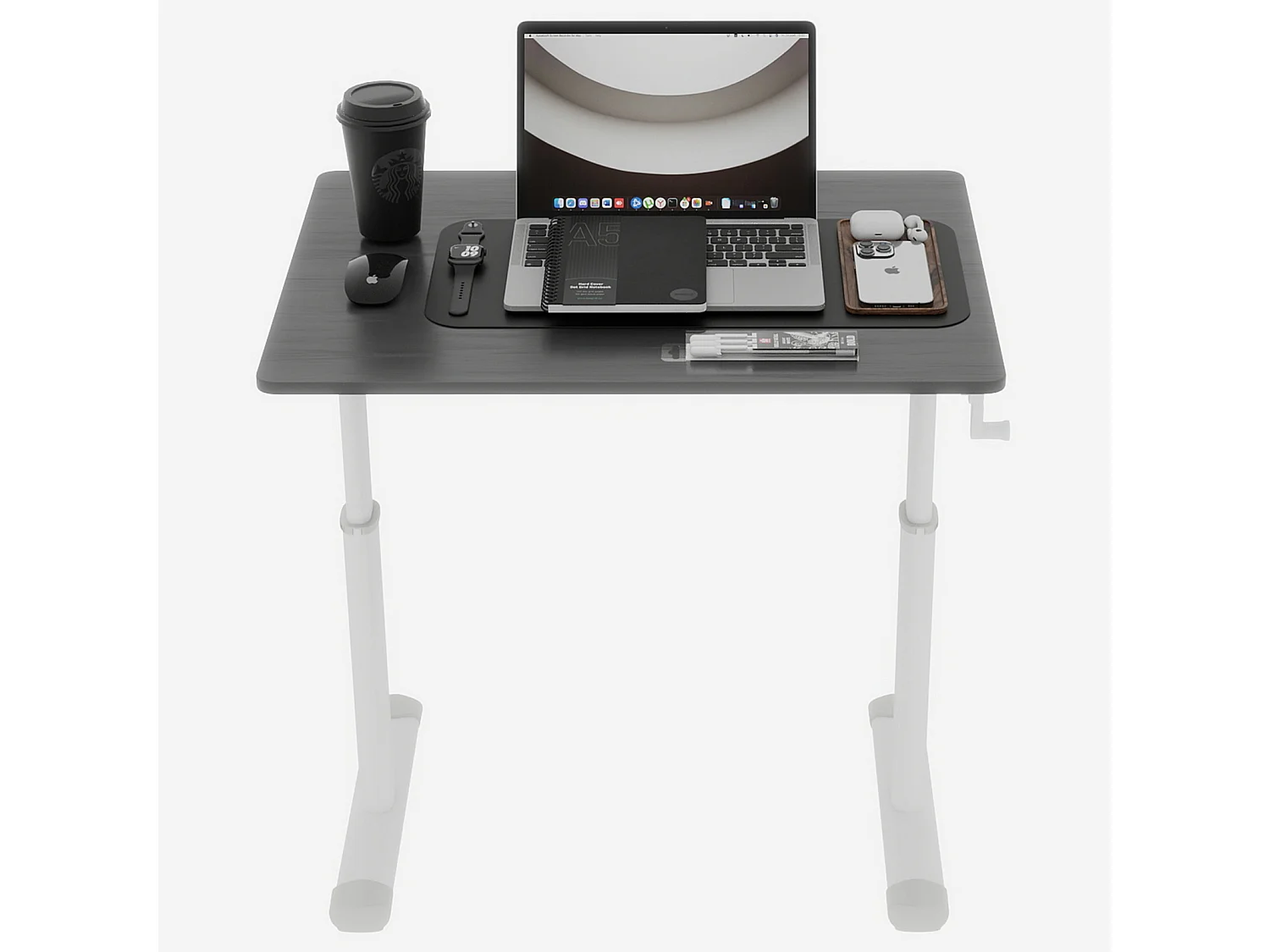 In hoogte verstelbaar bureau voor kinderen en volwassenen - Grijs en wit 80x60 cm