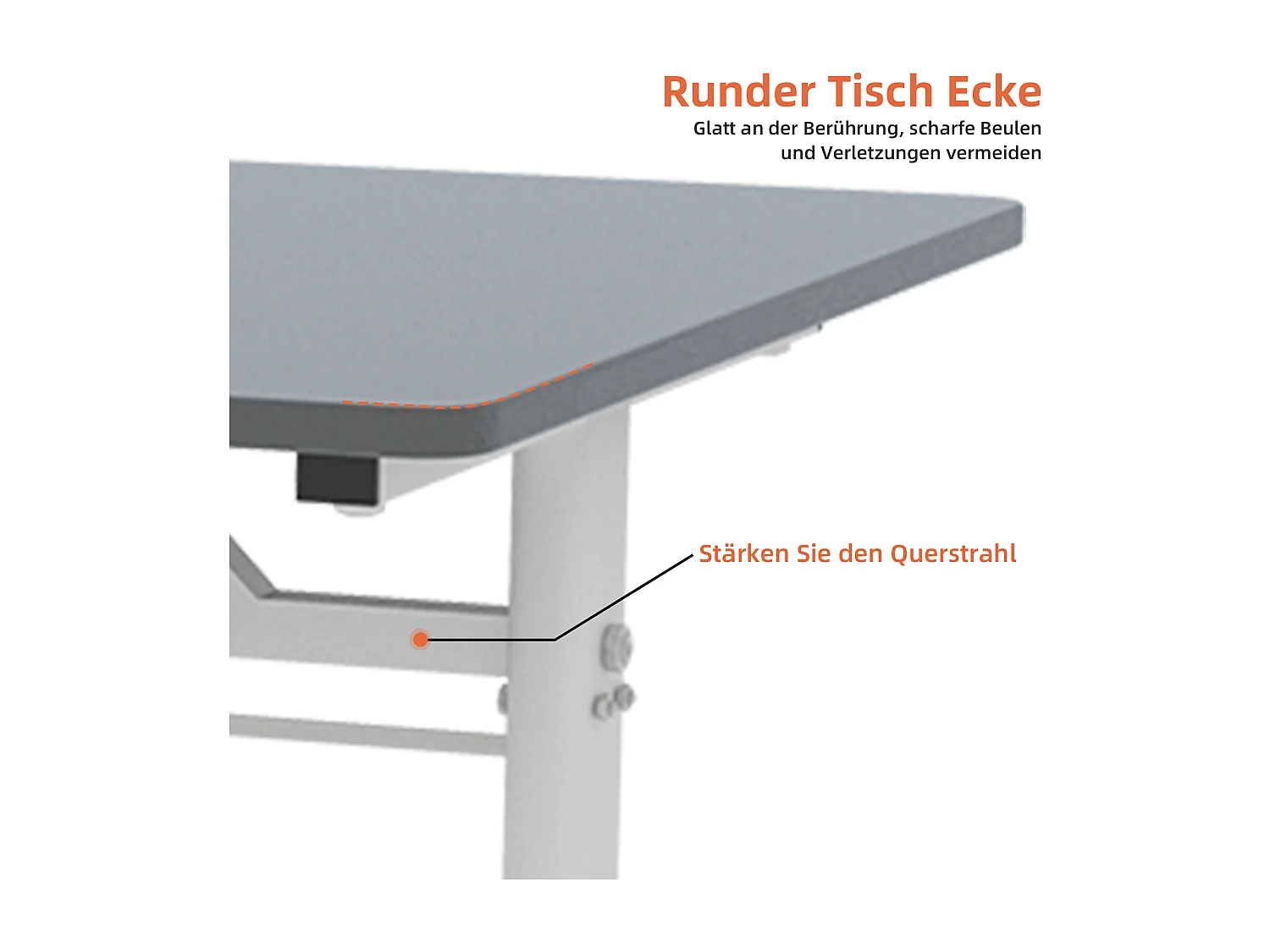 In hoogte verstelbaar bureau voor kinderen en volwassenen - Grijs en wit 80x60 cm