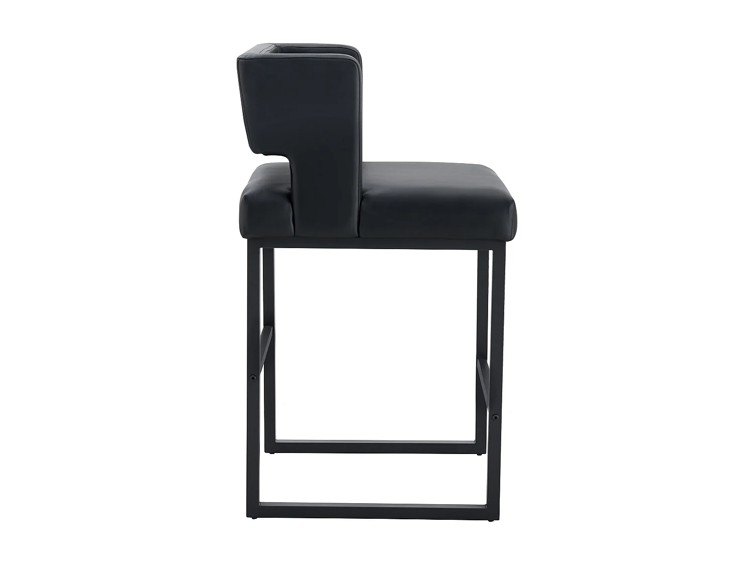 Lot de 2 tabourets de bar en PU avec pieds en métal - Design nordique - Noir