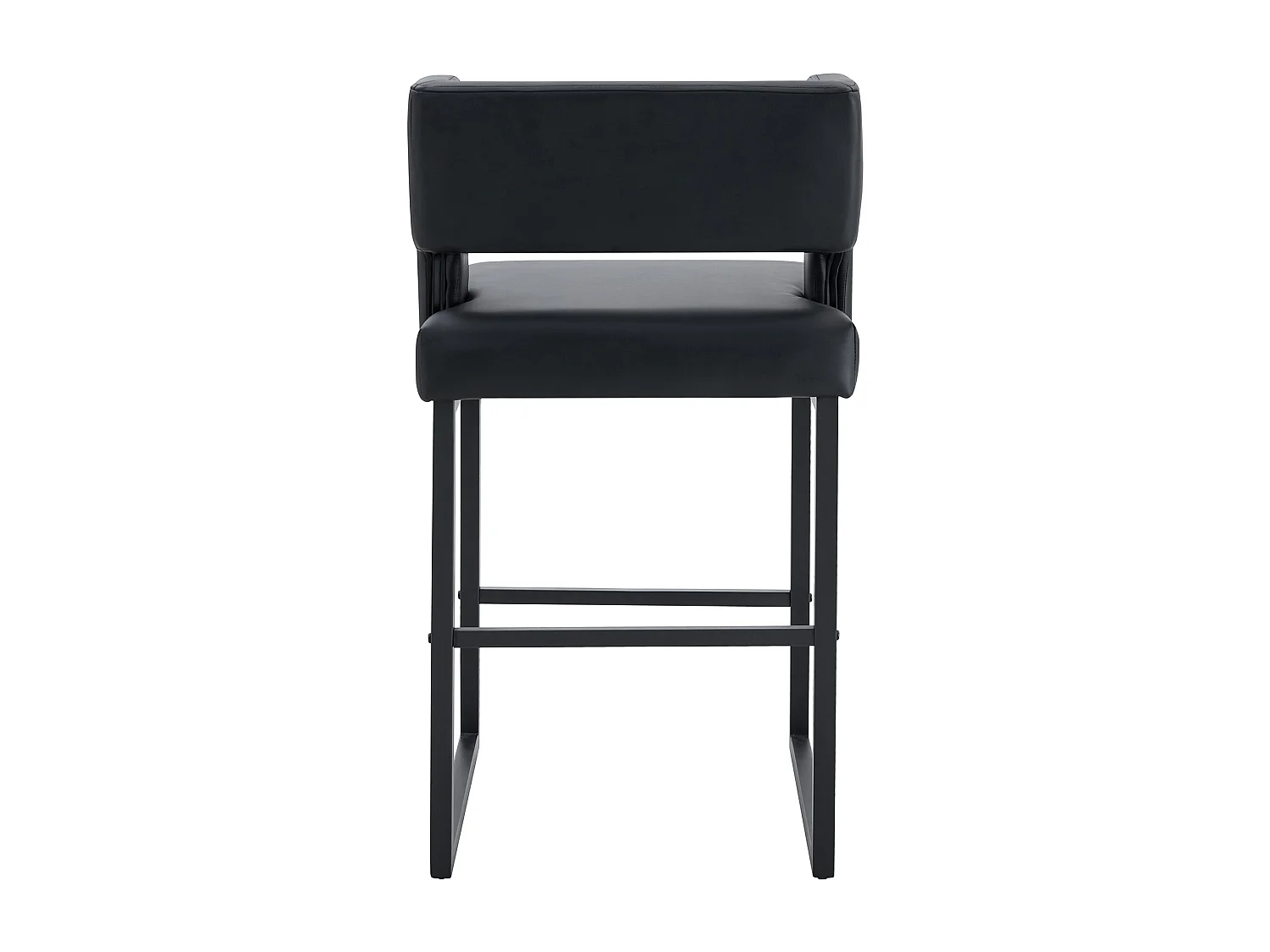 Lot de 2 tabourets de bar en PU avec pieds en métal - Design nordique - Noir