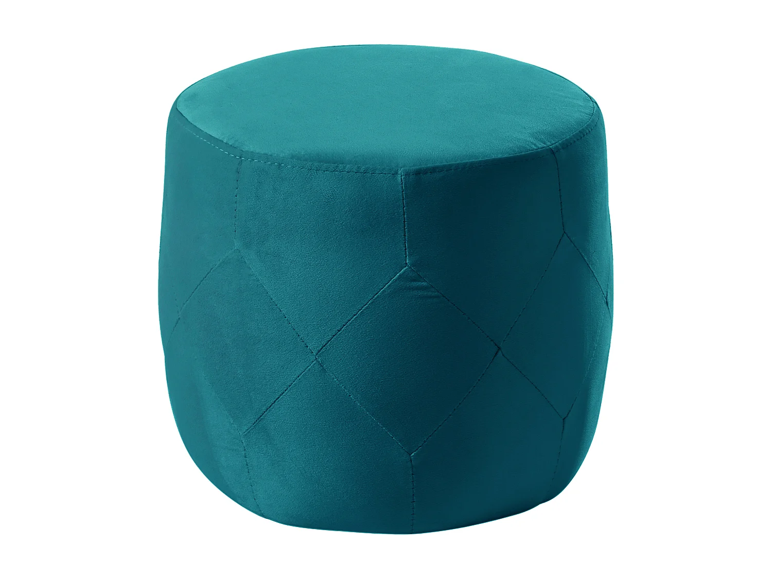 Pouf coffre rond en tissu velours avec rangement – Tabouret multifonction bleu 60 cm +37 cm