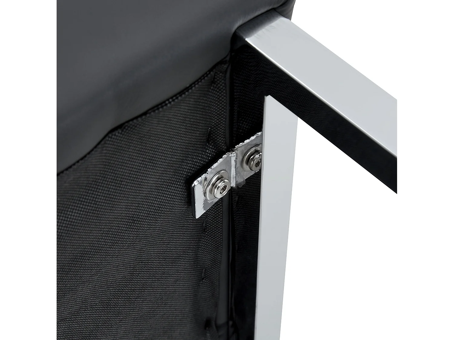 Lot de 2 tabourets de bar en PU noir avec pieds en métal argenté - Design nordique