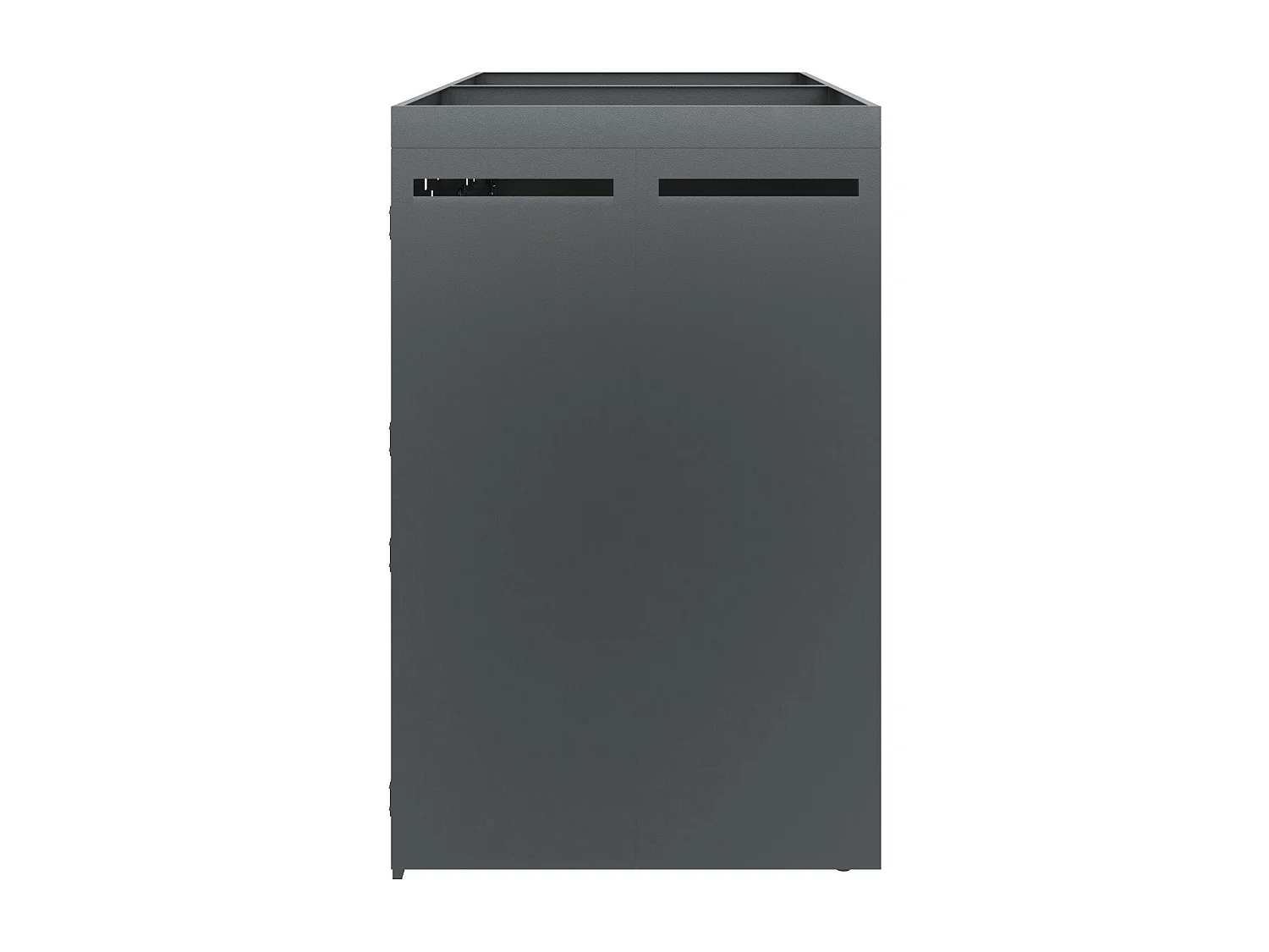 Abri pour 2 poubelles pour 120–240 L anthracite - Portes aspect bois