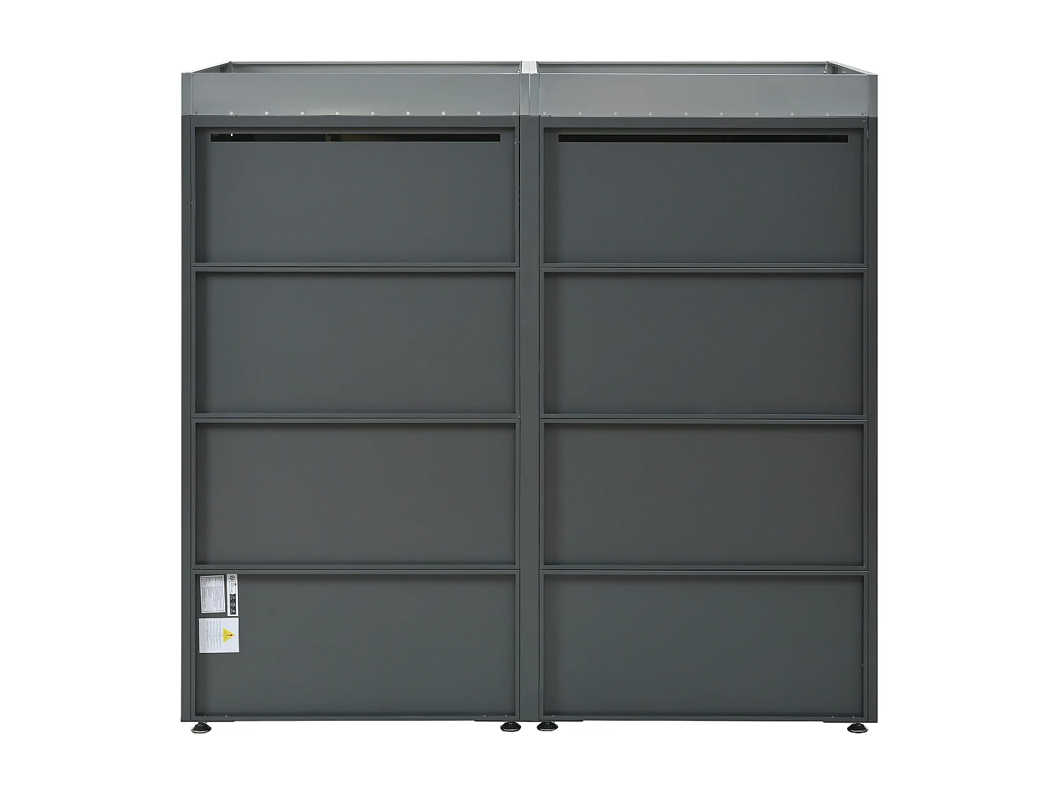 Abri pour 2 poubelles avec espace de plantation et ventilation - Gris et bois