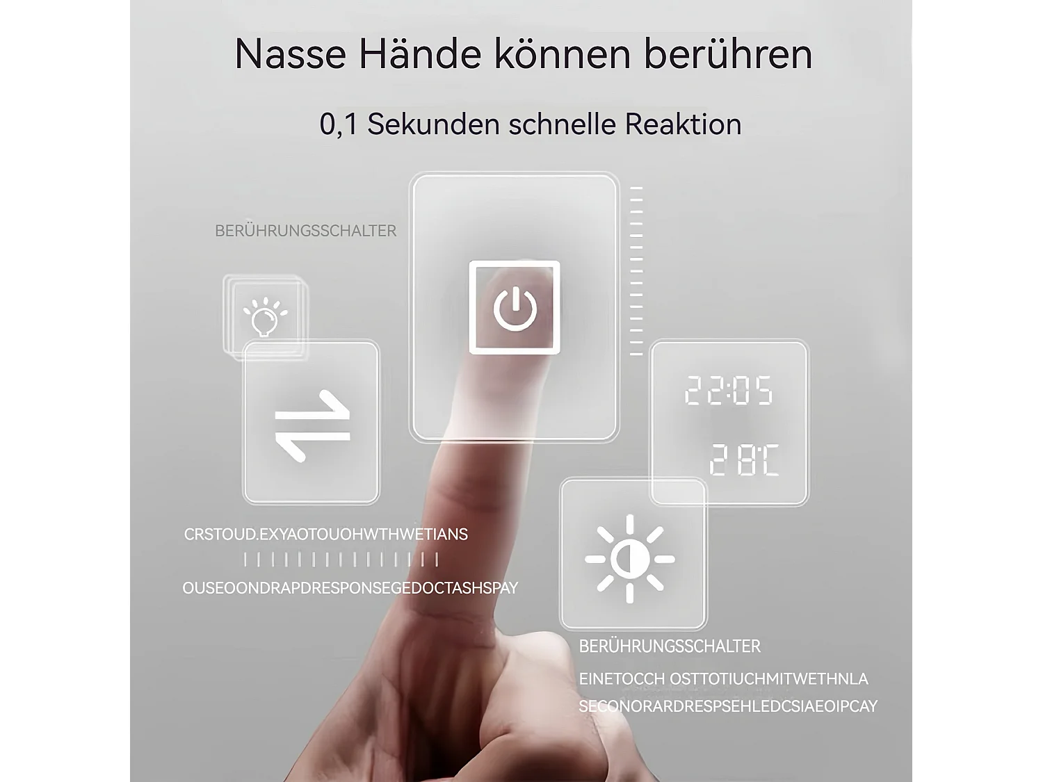 Miroir LED sur pied ou mural 163 x 54 cm, cadre métal noir, miroir argenté