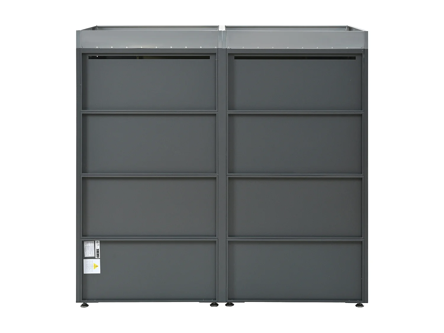 Abri pour 2 poubelles avec verrouillable et espace de plantation - Gris 132 x 80 x 124.5 cm