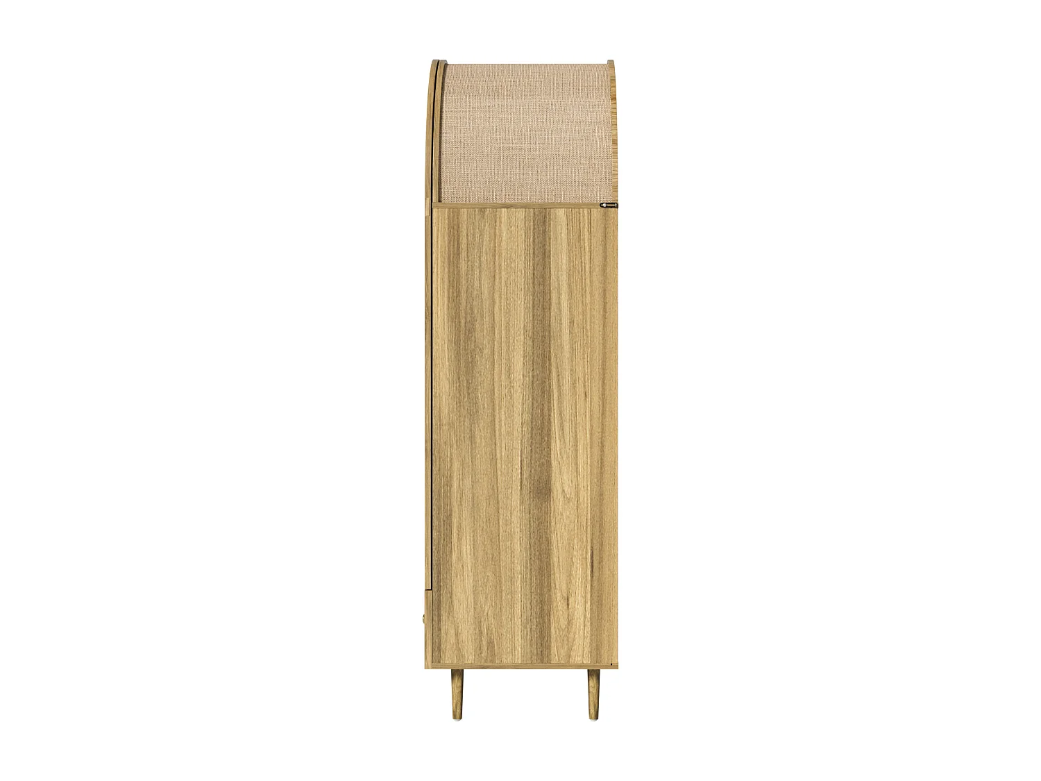 Armoire avec tiroir et 2 portes en bois recouvertes de lin - Naturel clair