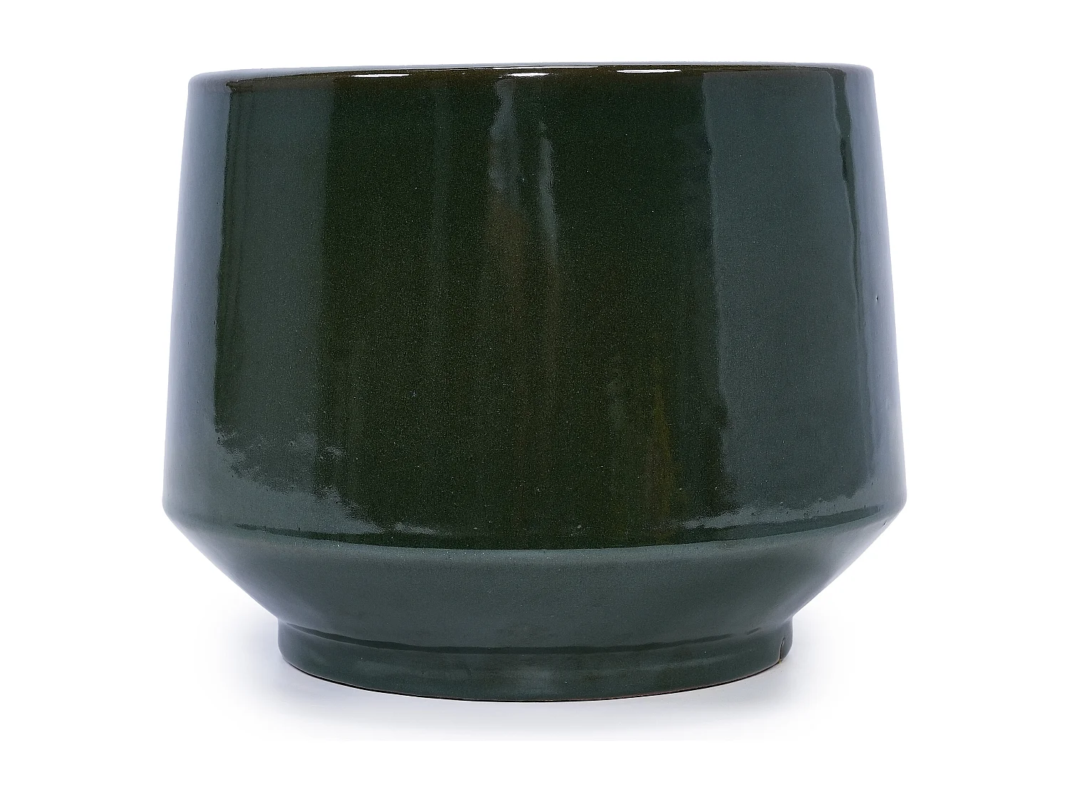 Set de 3 pots de fleurs ronds en céramique (Ø 38,1/28/22 cm), vert foncé