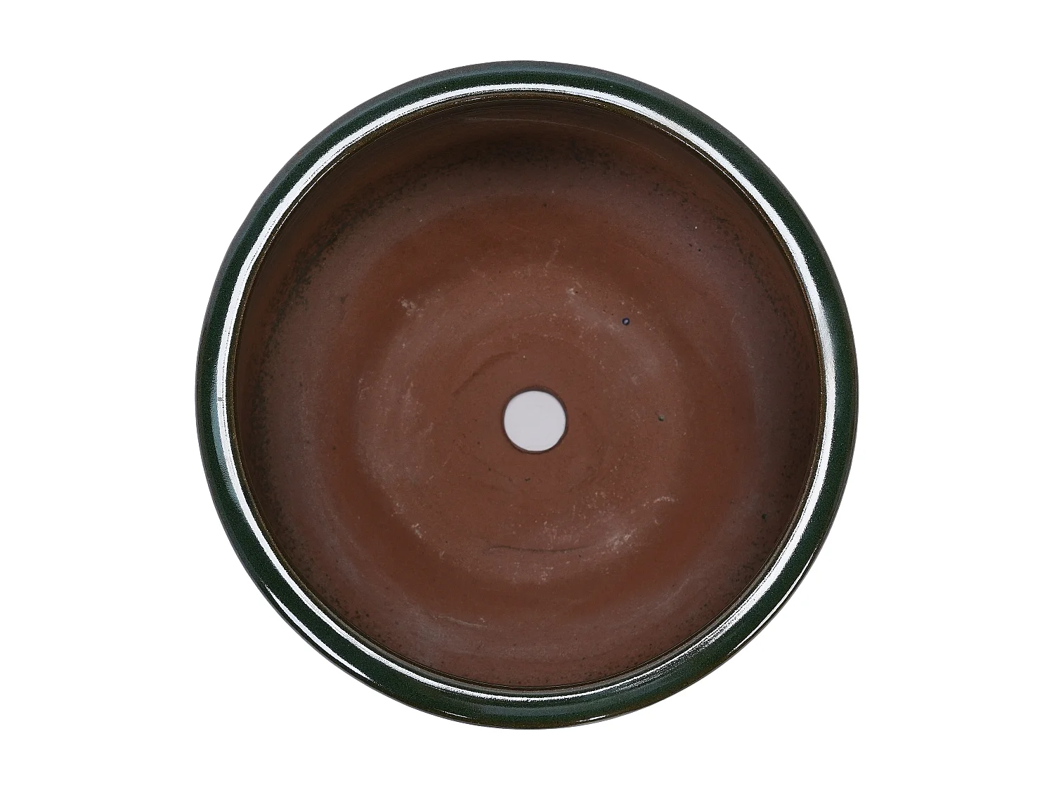 Set de 3 pots de fleurs ronds en céramique (Ø 38,1/28/22 cm), vert foncé