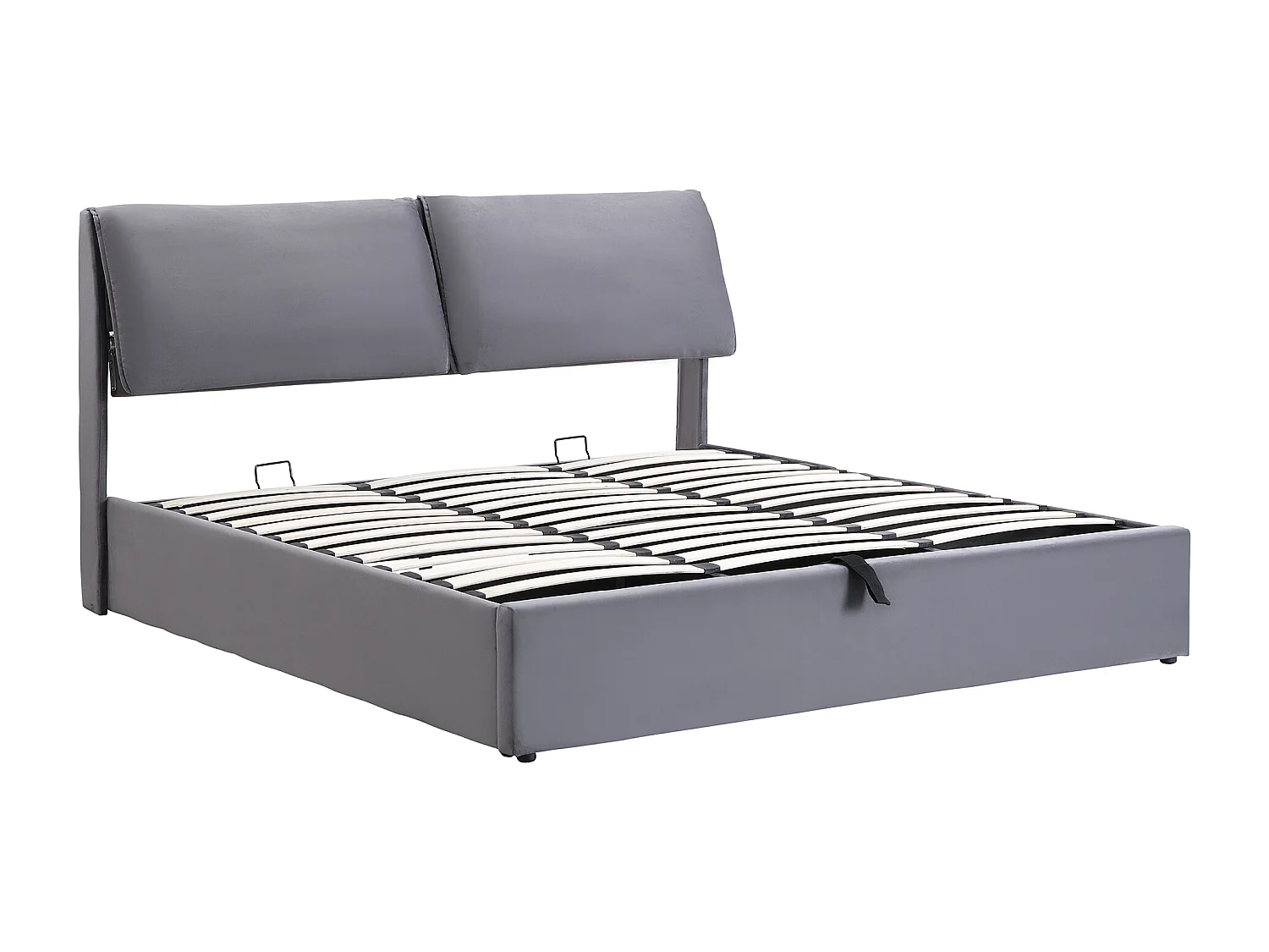 Lit double coffre 160 x 200 cm avec 3 tiroirs - Lit adulte en velours beige