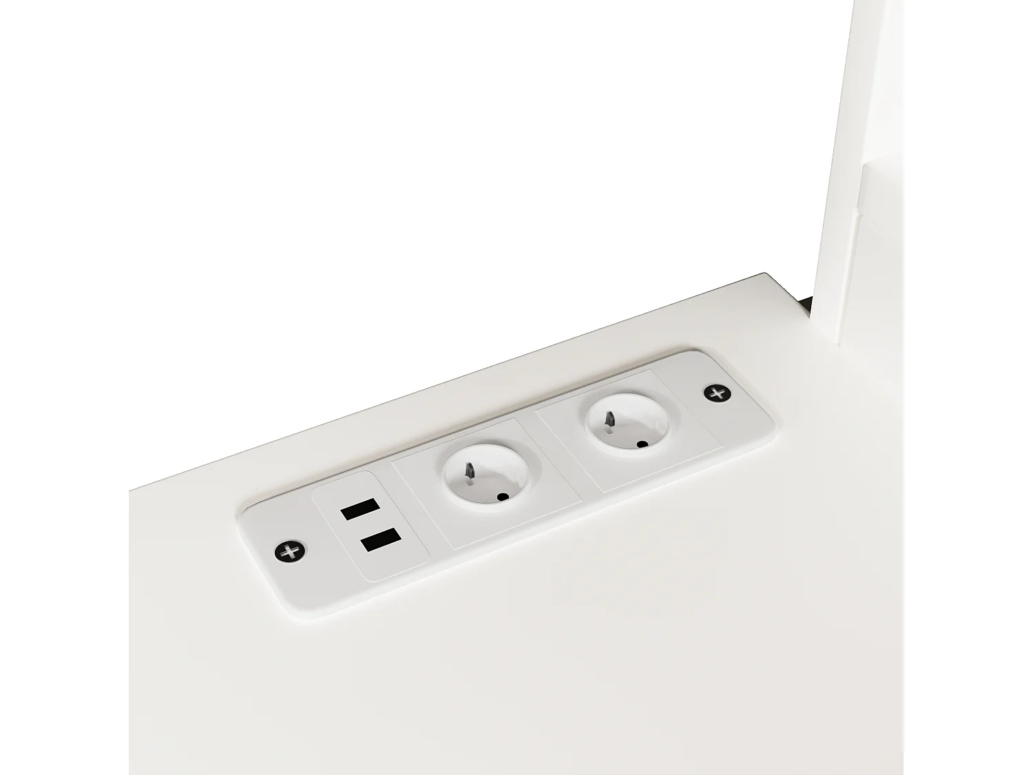 Letto a soppalco 90 x 200 cm con illuminazione a LED, spazio aperto, scrivania e presa elettrica - Colore bianco e naturale