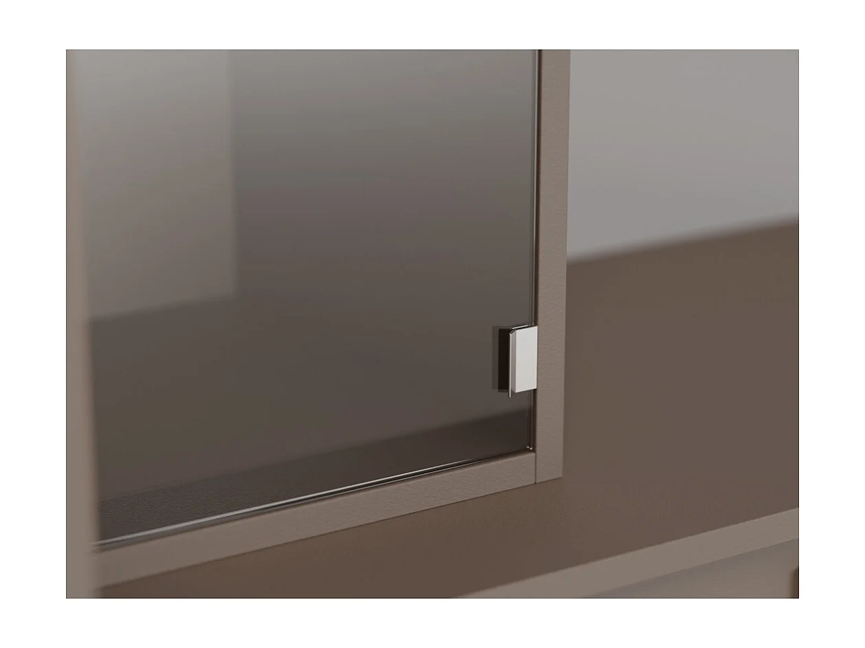 Meuble mural moderne avec grandes armoires et vitrine TV 380×240 cm NESTO