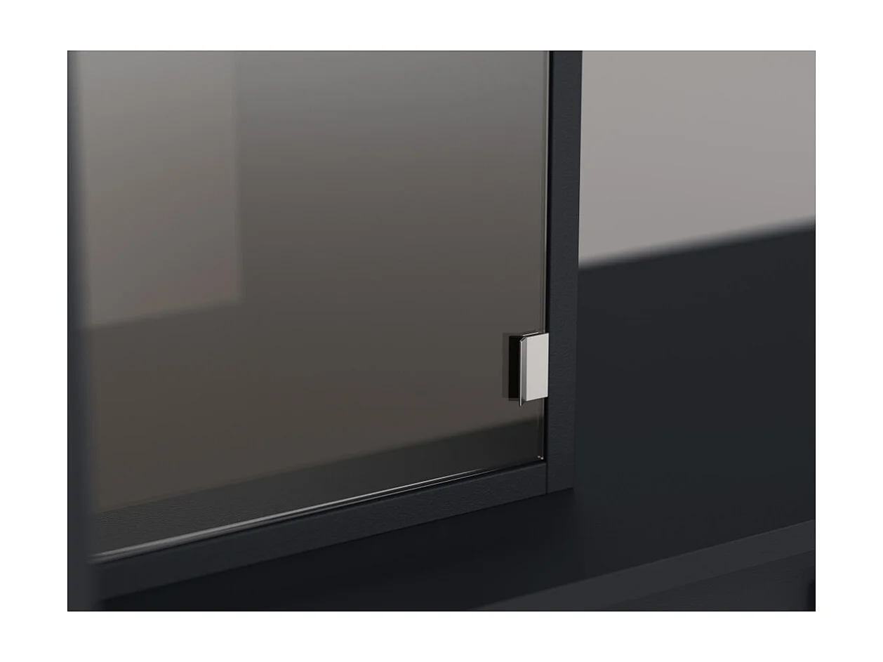 Meuble mural moderne avec grandes armoires et vitrine TV 380×240 cm NESTO
