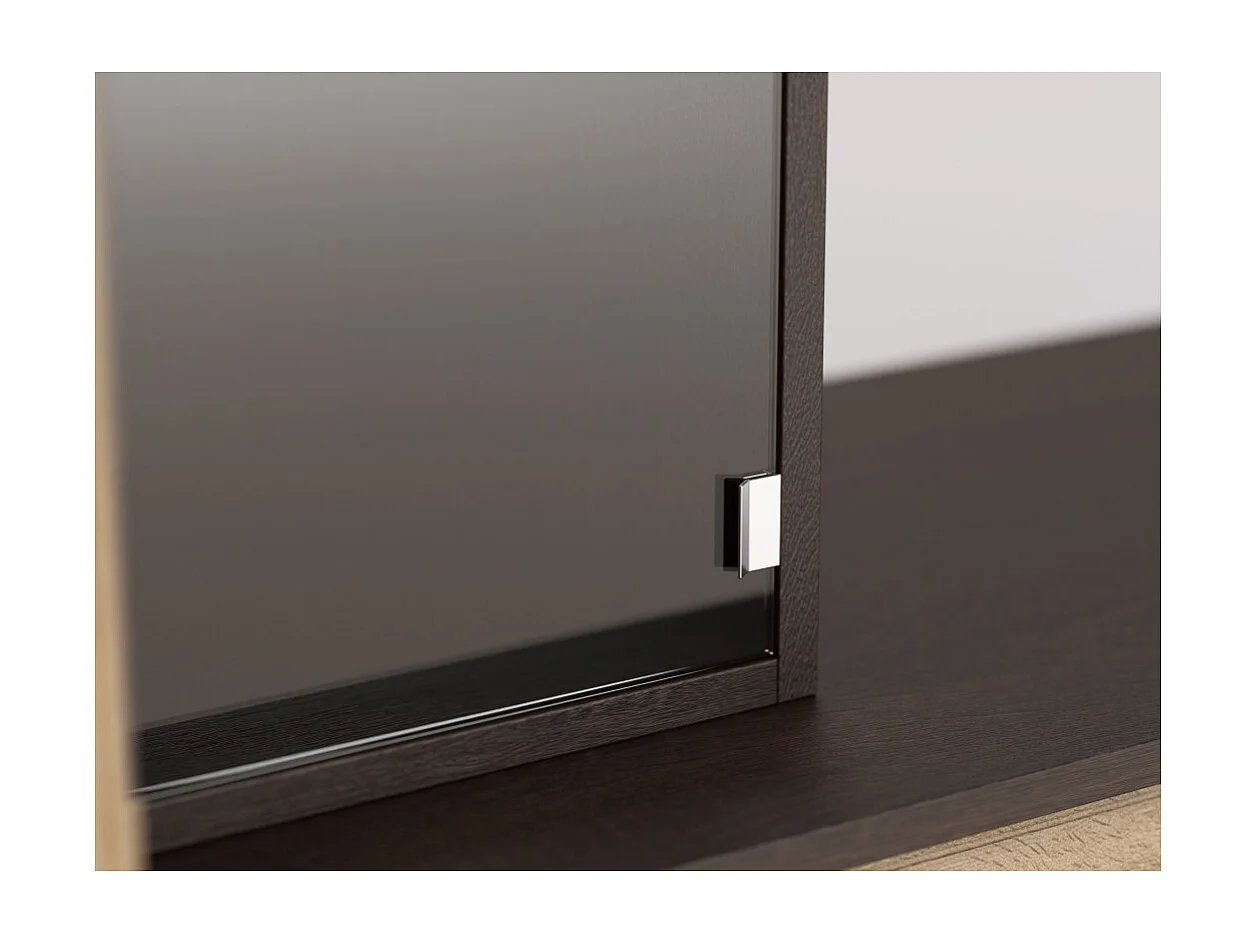 Parete attrezzata moderna con armadi capienti e mobile TV vetrina 380×240 cm NESTO