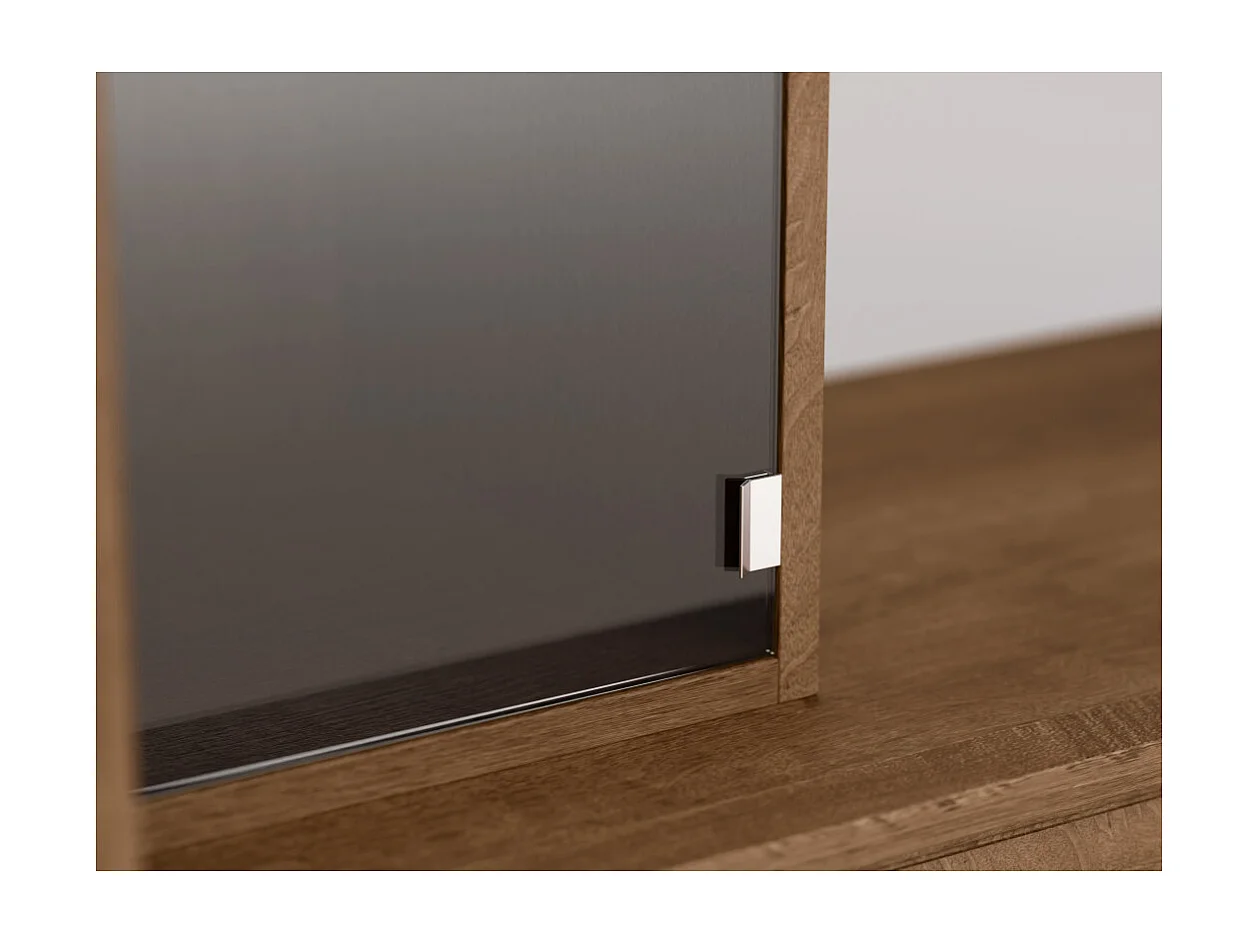 Meuble mural moderne avec grandes armoires et vitrine TV 380×240 cm NESTO