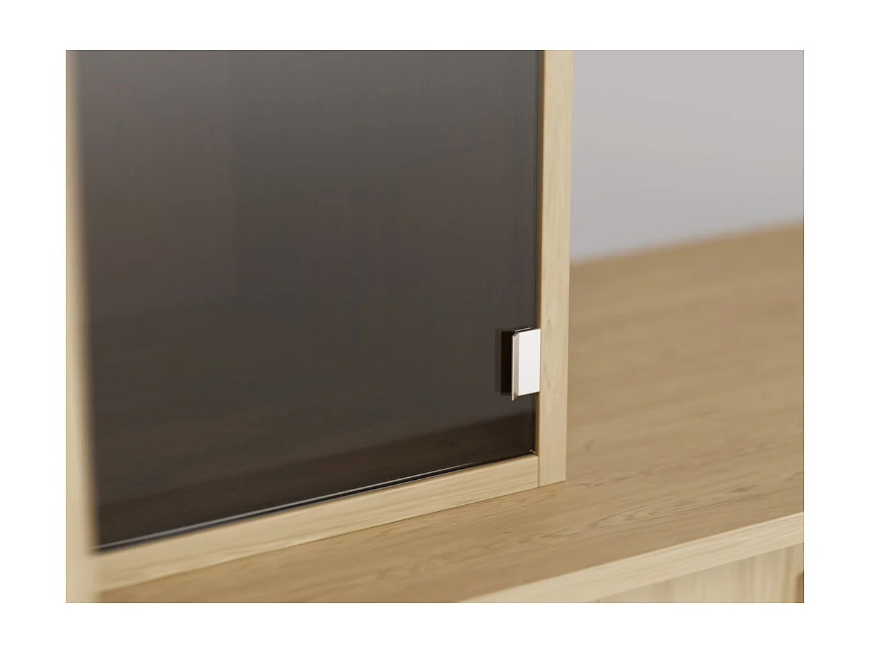 Meuble mural moderne avec grandes armoires et vitrine TV 380×240 cm NESTO