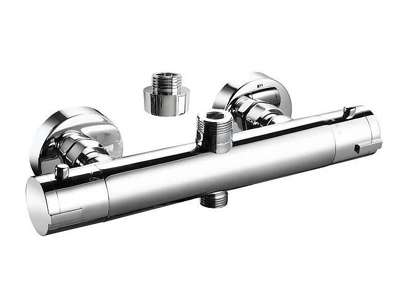 Thermostatische doucheslangkraan LOONA chroom messing met keramische cartridge en verbrandingsbeveiliging, universele aansluiting, 5 jaar garantie