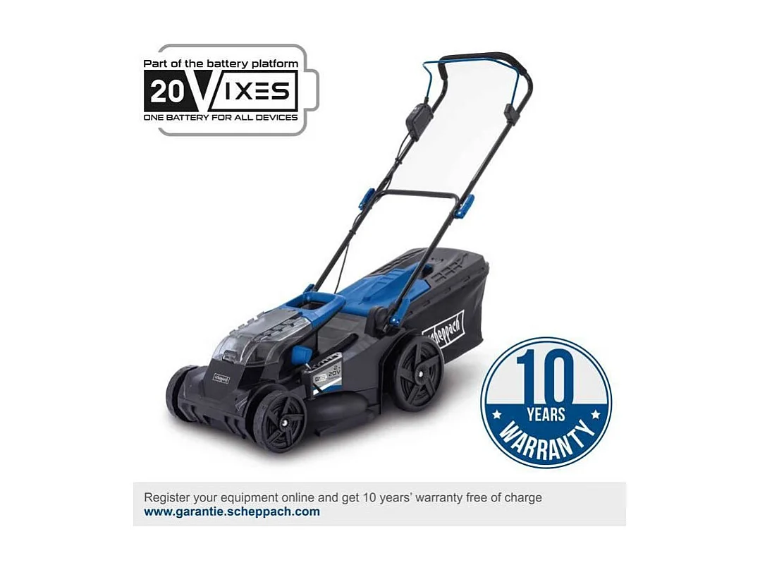 Tondeuse a batterie - SCHEPPACH BC-MP430-X - 20V IXES - largeur coupe 43 cm - Mulching - sans batterie ni chargeur