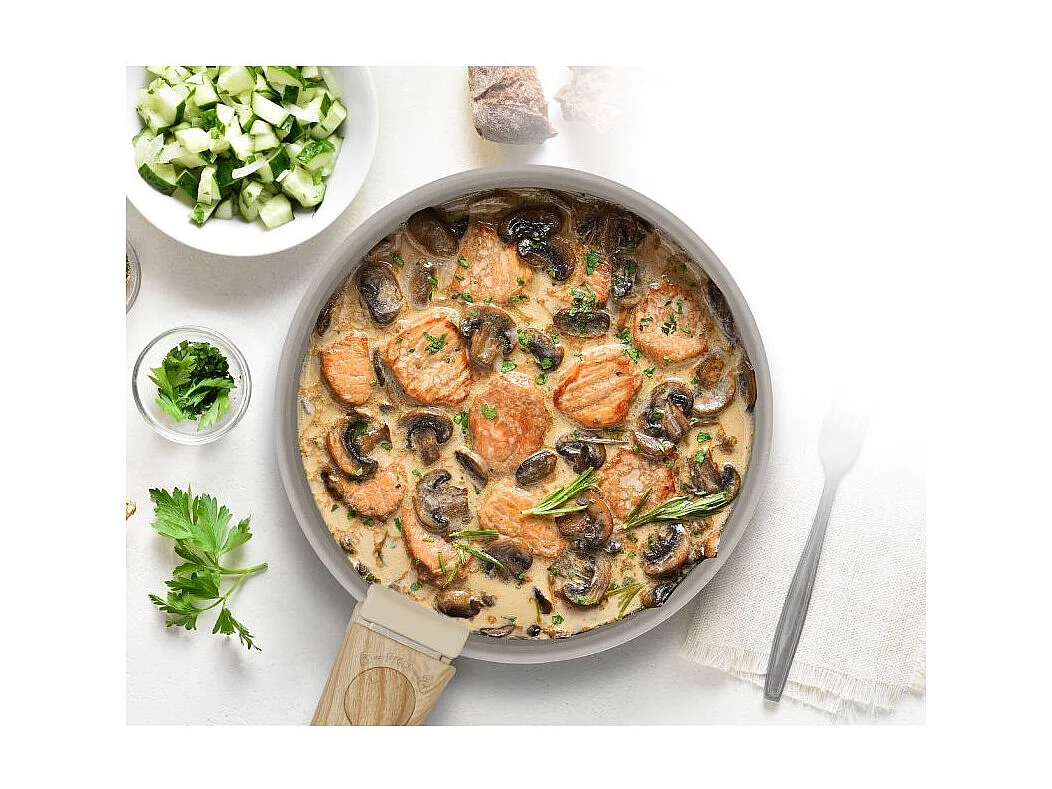 Arthur Martin AM9192 - Batterie de cuisine 5 pièces taupe avec poignée amovible