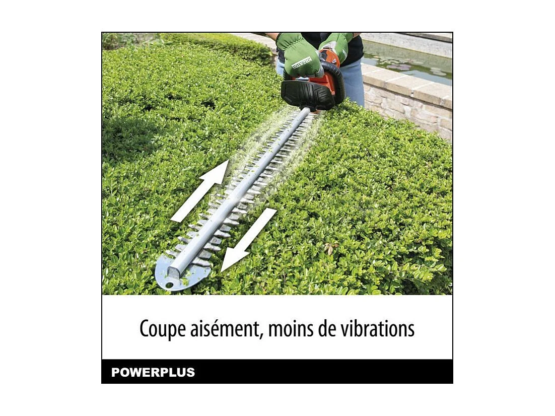Taille-haies a batterie 40V Dual Power POWDPG7536 - Lame 670 mm, Écartement 22 mm - Livré sans batterie ni chargeur