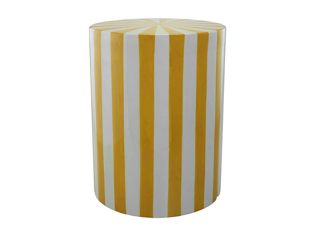 Lupa - Table d'appoint ronde à rayures ø 35 cm - Jaune