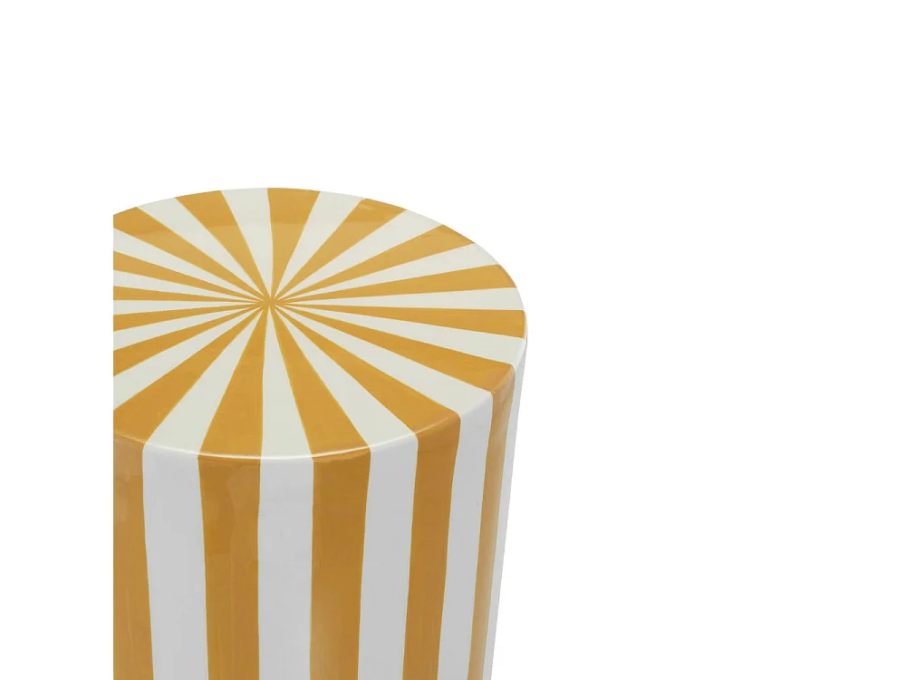 Lupa - Table d'appoint ronde à rayures ø 35 cm - Jaune