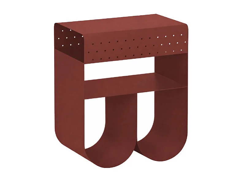 Curl - Table d'appoint en métal H 48 cm - Bordeaux