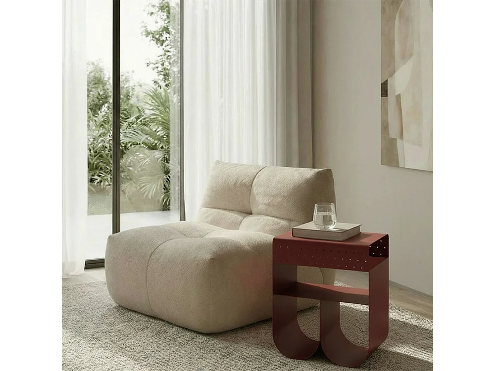Curl - Table d'appoint en métal H 48 cm - Bordeaux