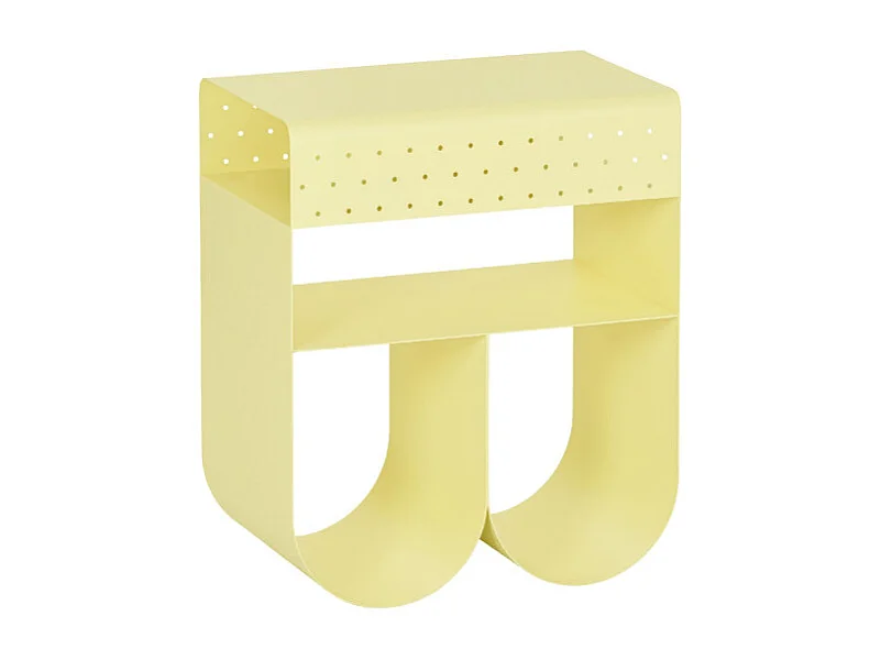 Curl - Table d'appoint en métal H 48 cm - Jaune