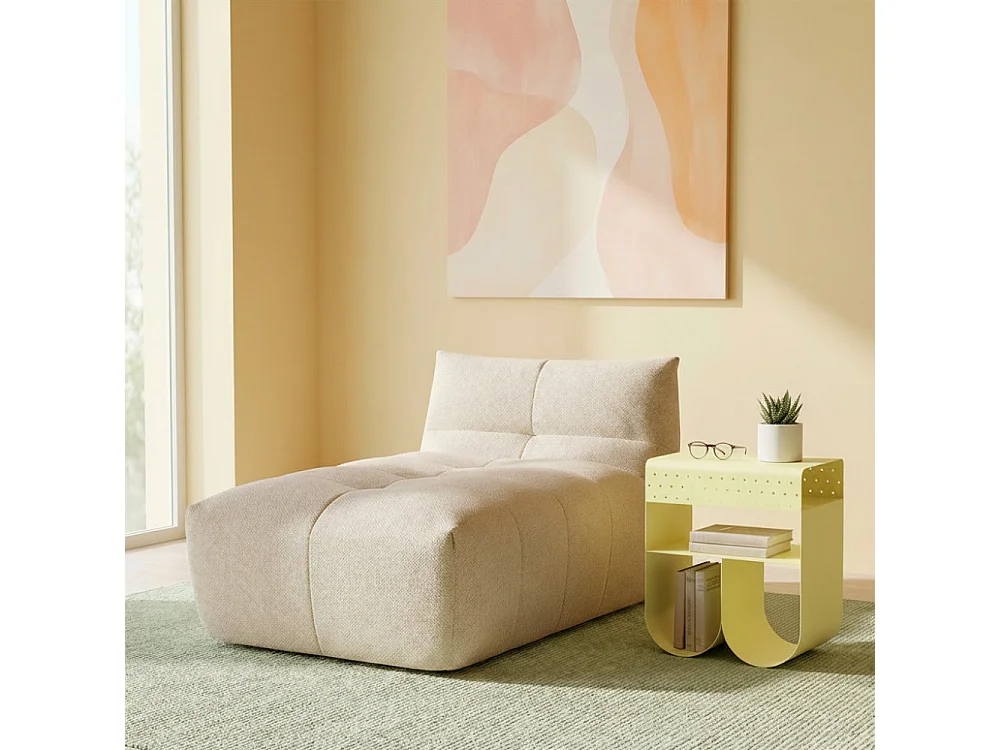 Curl - Table d'appoint en métal H 48 cm - Jaune