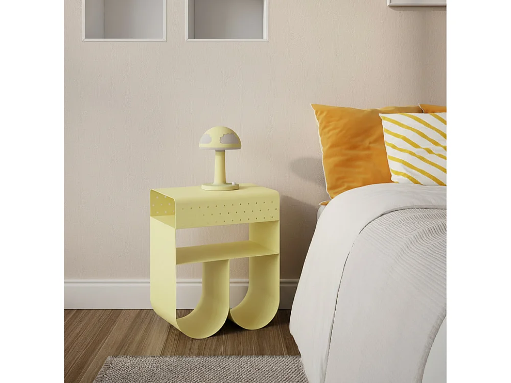 Curl - Table d'appoint en métal H 48 cm - Jaune
