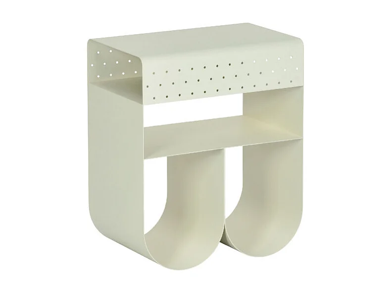 Curl - Table d'appoint en métal H 48 cm - Beige