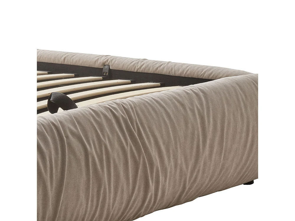 Livia - Lit coffre en tissu 160x200cm - Beige