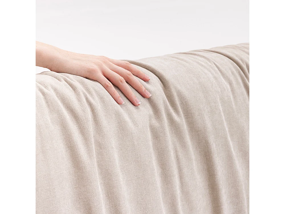 Livia - Lit coffre en tissu 160x200cm - Beige