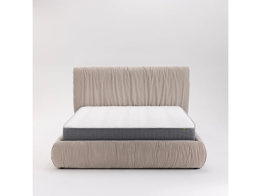 Livia - Lit coffre en tissu 160x200cm - Beige