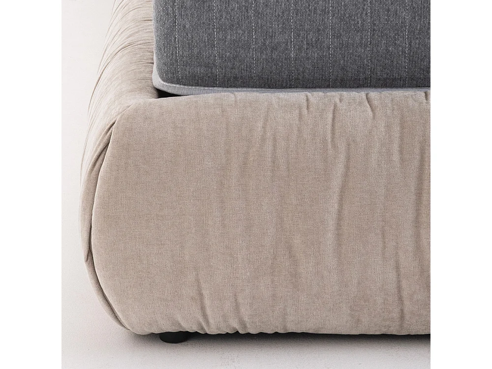 Livia - Lit coffre en tissu 160x200cm - Beige