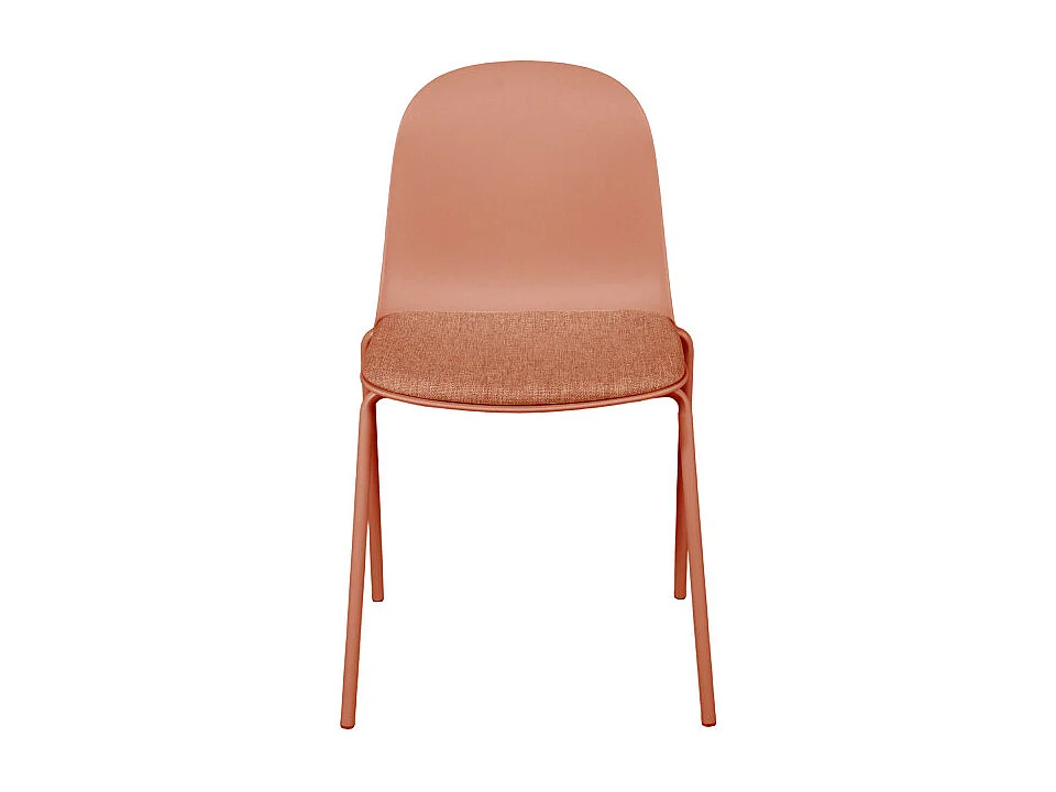 Linda - Lot de 2 chaises en tissu et métal pieds terracotta - Terracotta