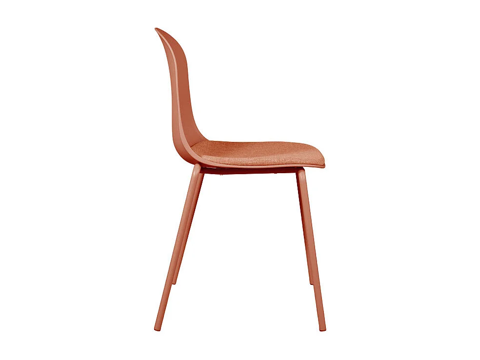Linda - Lot de 2 chaises en tissu et métal pieds terracotta - Terracotta
