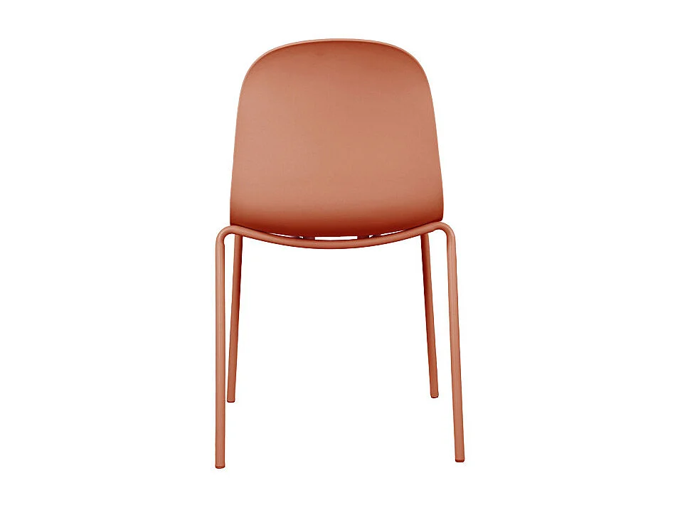 Linda - Lot de 2 chaises en tissu et métal pieds terracotta - Terracotta
